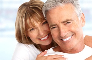 Middle-age couple smiling