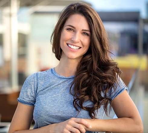 Two smiling women outdoors