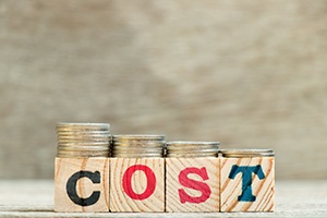 Cost written on wooden blocks