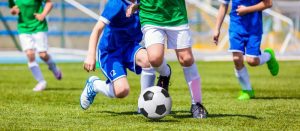 Kids playing soccer