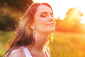 Woman spending time in the sun